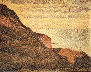 Georges Seurat Port-en-Bessin,Les Grues et la Percee painting